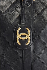 FWRD Renew Chanel Lambskin 2 Way Boston Bag in Black, view 6, click to view large image.