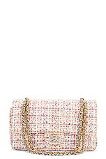 FWRD Renew Chanel Medium Quilted Tweed Double Flap Chain Shoulder Bag in Multi, view 1, click to view large image.