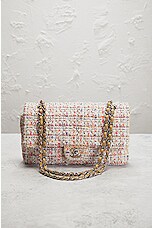 FWRD Renew Chanel Medium Quilted Tweed Double Flap Chain Shoulder Bag in Multi, view 2, click to view large image.