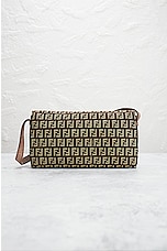 FWRD Renew Fendi Sweety Sweet Baguette Shoulder Bag in Brown, view 3, click to view large image.