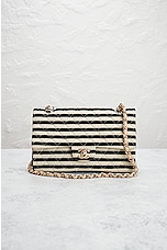 FWRD Renew Chanel Medium Quilted Sailor Double Flap Chain Shoulder Bag in Black & White, view 2, click to view large image.