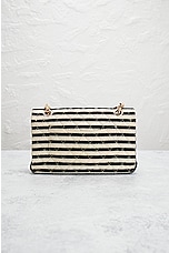 FWRD Renew Chanel Medium Quilted Sailor Double Flap Chain Shoulder Bag in Black & White, view 3, click to view large image.