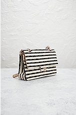 FWRD Renew Chanel Medium Quilted Sailor Double Flap Chain Shoulder Bag in Black & White, view 4, click to view large image.