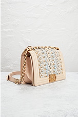 FWRD Renew Chanel Old Medium Tweed Boy Chain Shoulder Bag in Multi, view 4, click to view large image.