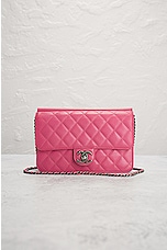 FWRD Renew Chanel Quilted Lambskin Wallet On Chain Bag in Pink, view 2, click to view large image.