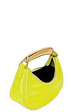 FWRD Renew TOM FORD Bianca Mini Hobo Bag in Acid Yellow Croc, view 4, click to view large image.