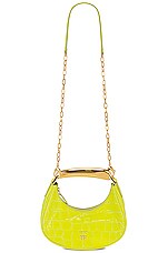 FWRD Renew TOM FORD Bianca Mini Hobo Bag in Acid Yellow Croc, view 5, click to view large image.