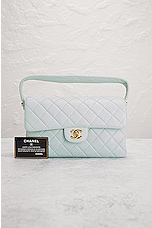 FWRD Renew Chanel Coco Mark Quilted Lambskin Doubleflap Handbag in Mint, view 10, click to view large image.