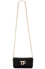 FWRD Renew TOM FORD Satin Crystal Small Shoulder Bag in Black, view 1, click to view large image.