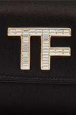 FWRD Renew TOM FORD Satin Crystal Small Shoulder Bag in Black, view 7, click to view large image.