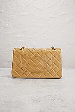 FWRD Renew Chanel Medium Quilted Lambskin Classic Double Flap Shoulder Bag in Beige, view 3, click to view large image.