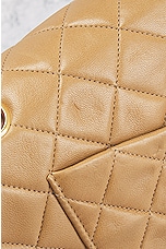 FWRD Renew Chanel Medium Quilted Lambskin Classic Double Flap Shoulder Bag in Beige, view 8, click to view large image.