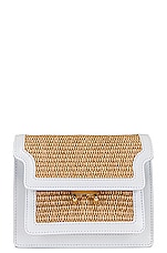 FWRD Renew Marni Mini Trunk Soft Bag in Sand Storm & Lily White, view 2, click to view large image.
