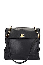 FWRD Renew Chanel Caviar Chain Shoulder Bag in Black, view 1, click to view large image.