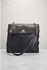 FWRD Renew Chanel Caviar Chain Shoulder Bag in Black, view 2, click to view large image.