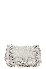 FWRD Renew Chanel Quilted Chain Shoulder Bag in Silver, view 1, click to view large image.