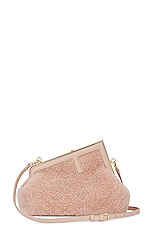 FWRD Renew Fendi Shearling First Bag in Beige, view 1, click to view large image.