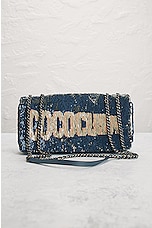 FWRD Renew Chanel Sequin Chain Shoulder Bag in Black, view 2, click to view large image.