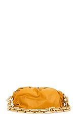 FWRD Renew Bottega Veneta The Pouch Chain Bag in Ocra & Gold, view 1, click to view large image.