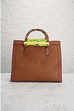FWRD Renew Gucci Diana Bamboo Leather Handbag in Brown, view 3, click to view large image.