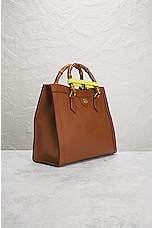 FWRD Renew Gucci Diana Bamboo Leather Handbag in Brown, view 4, click to view large image.
