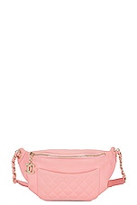 FWRD Renew Chanel Bi Classic Quilted Lambskin Waist Bag in Pink, view 1, click to view large image.