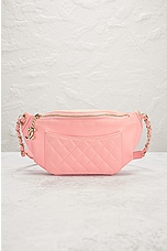 FWRD Renew Chanel Bi Classic Quilted Lambskin Waist Bag in Pink, view 2, click to view large image.
