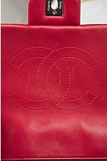 FWRD Renew Chanel Quilted V Stitched Chevron Lambskin Shoulder Bag in Red, view 7, click to view large image.