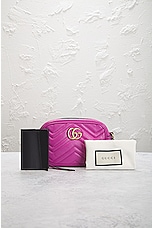 FWRD Renew Gucci GG Marmont Shoulder Bag in Pink, view 10, click to view large image.