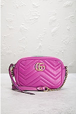 FWRD Renew Gucci GG Marmont Shoulder Bag in Pink, view 2, click to view large image.