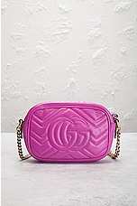 FWRD Renew Gucci GG Marmont Shoulder Bag in Pink, view 3, click to view large image.