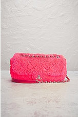 FWRD Renew Chanel Terry Chain Shoulder Bag in Pink, view 2, click to view large image.