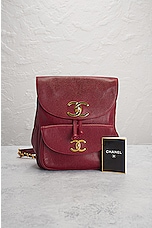 FWRD Renew Chanel Caviar Turnlock Backpack in Burgundy, view 10, click to view large image.