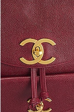 FWRD Renew Chanel Caviar Turnlock Backpack in Burgundy, view 6, click to view large image.