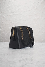FWRD Renew Chanel Coco Mark Caviar Chain Tote Bag in Black, view 4, click to view large image.