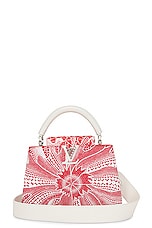 FWRD Renew Louis Vuitton Calfskin Capucines Handbag in Red, view 1, click to view large image.