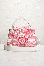 FWRD Renew Louis Vuitton Calfskin Capucines Handbag in Red, view 2, click to view large image.