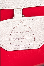 FWRD Renew Louis Vuitton Calfskin Capucines Handbag in Red, view 5, click to view large image.