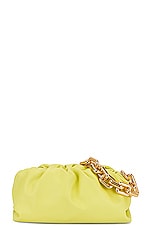 FWRD Renew Bottega Veneta The Pouch Chain Bag in Seagrass & Gold, view 1, click to view large image.
