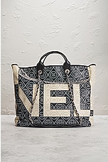 FWRD Renew Chanel Camellia Coated Canvas Tote Bag in Black, view 3, click to view large image.