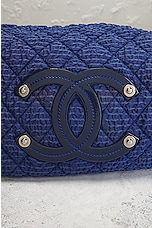 FWRD Renew Chanel Quilted Nylon Flap Shoulder Bag in Blue, view 6, click to view large image.
