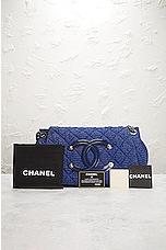 FWRD Renew Chanel Quilted Nylon Flap Shoulder Bag in Blue, view 9, click to view large image.
