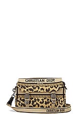 FWRD Renew Dior Camp Messenger Shoulder Bag in Leopard, view 1, click to view large image.