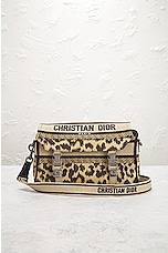 FWRD Renew Dior Camp Messenger Shoulder Bag in Leopard, view 2, click to view large image.