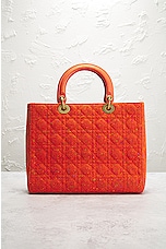 FWRD Renew Dior Wool Cannage Lady Handbag in Orange, view 3, click to view large image.