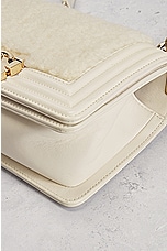 FWRD Renew Chanel Medium Boy Leather Shearling Shoulder Bag in White, view 10, click to view large image.