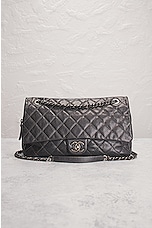 FWRD Renew Chanel Metallic Quilted Caviar Flap Shoulder Bag in Grey, view 2, click to view large image.