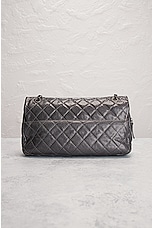 FWRD Renew Chanel Metallic Quilted Caviar Flap Shoulder Bag in Grey, view 3, click to view large image.