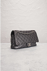 FWRD Renew Chanel Metallic Quilted Caviar Flap Shoulder Bag in Grey, view 4, click to view large image.