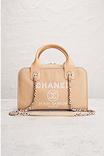 FWRD Renew Chanel Deauville 2 Way Handbag in Beige, view 2, click to view large image.
